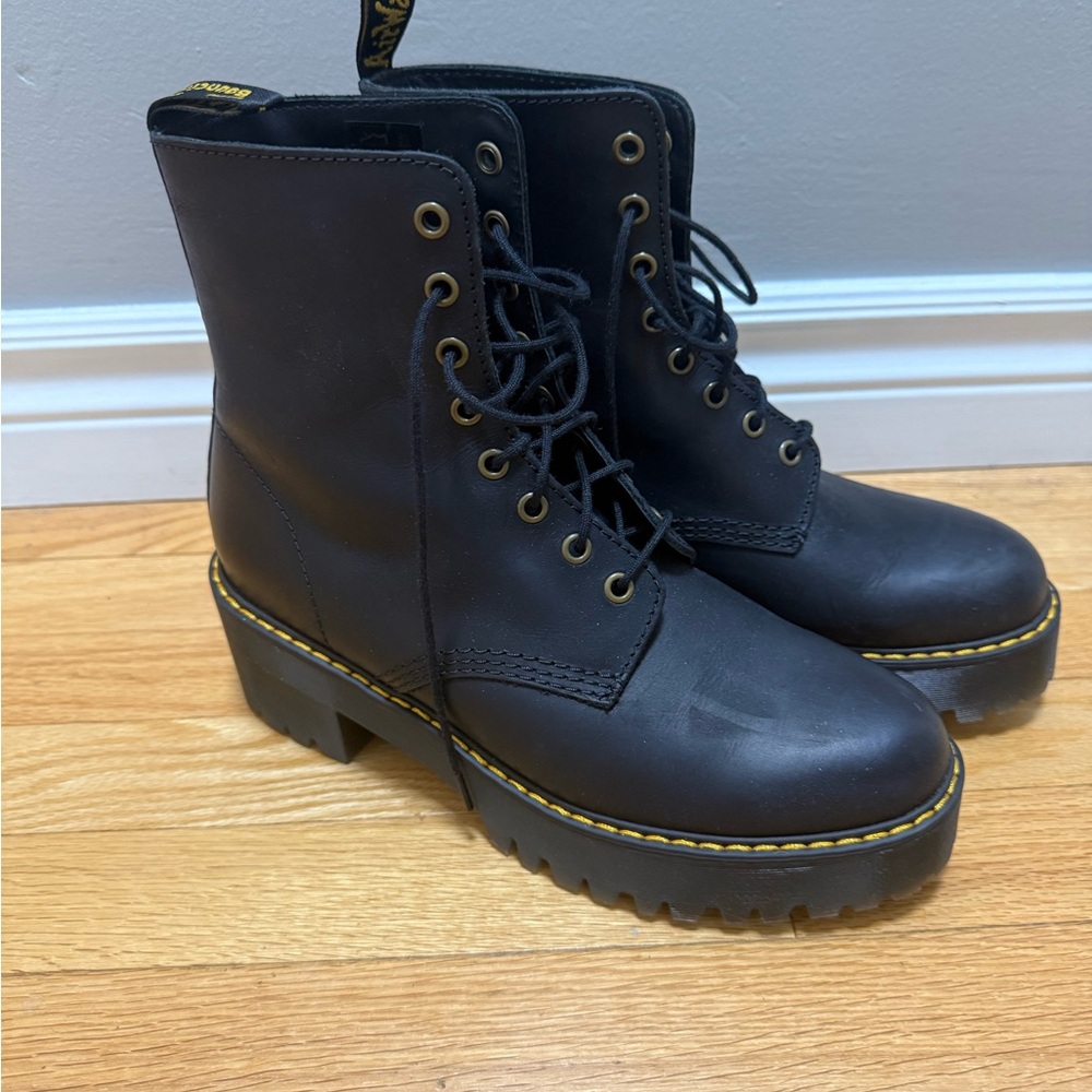 Dr. Martens Black Leather Combat Boots
